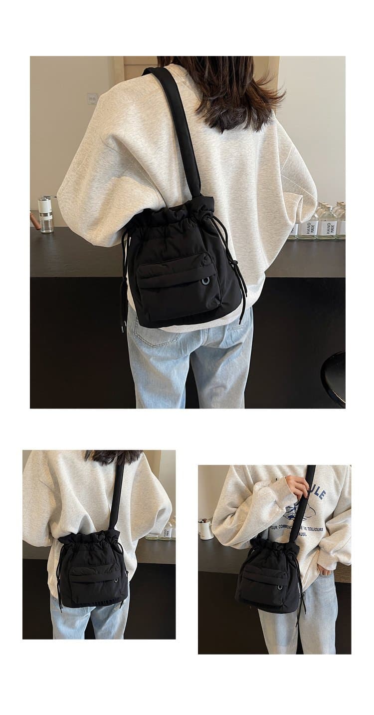 巾着 キルティング風巾着ショルダーバッグ