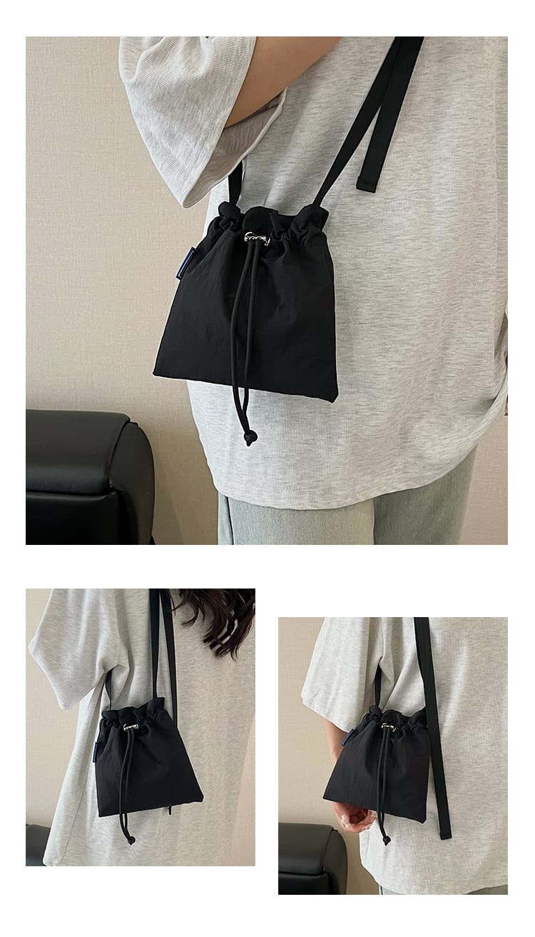 巾着 シンプル巾着型ショルダーバッグ