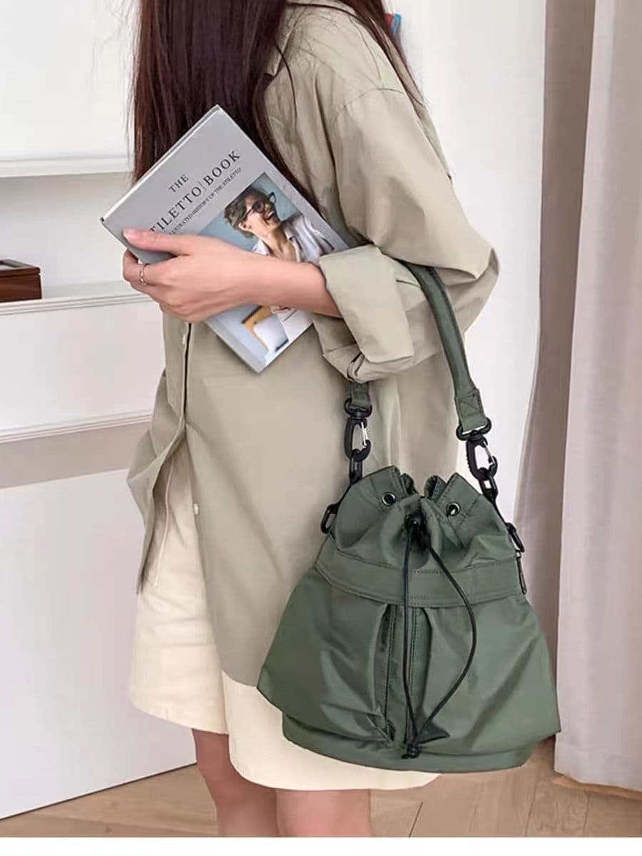 巾着 シンプル巾着ショルダーバッグ