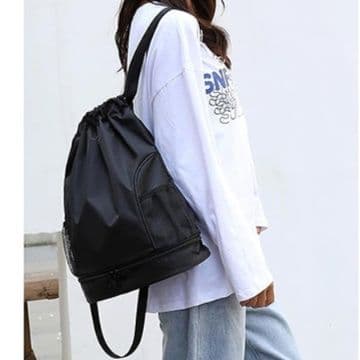 巾着 多機能シューズ収納付き巾着リュック