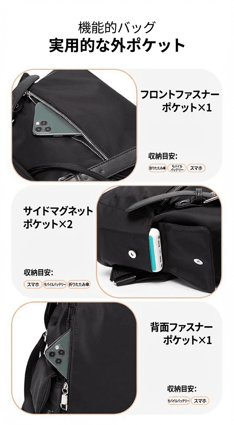 巾着 ファー付き巾着型リュックサック多機能ポケット