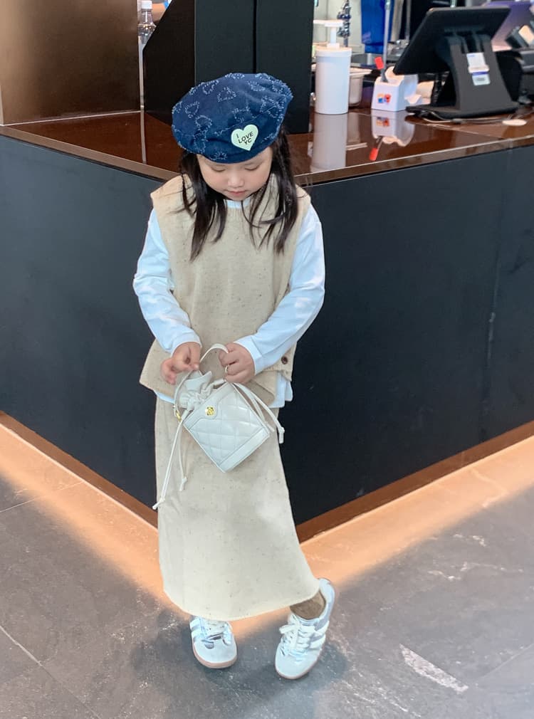 巾着 キルティング調バケツ型巾着ポーチ