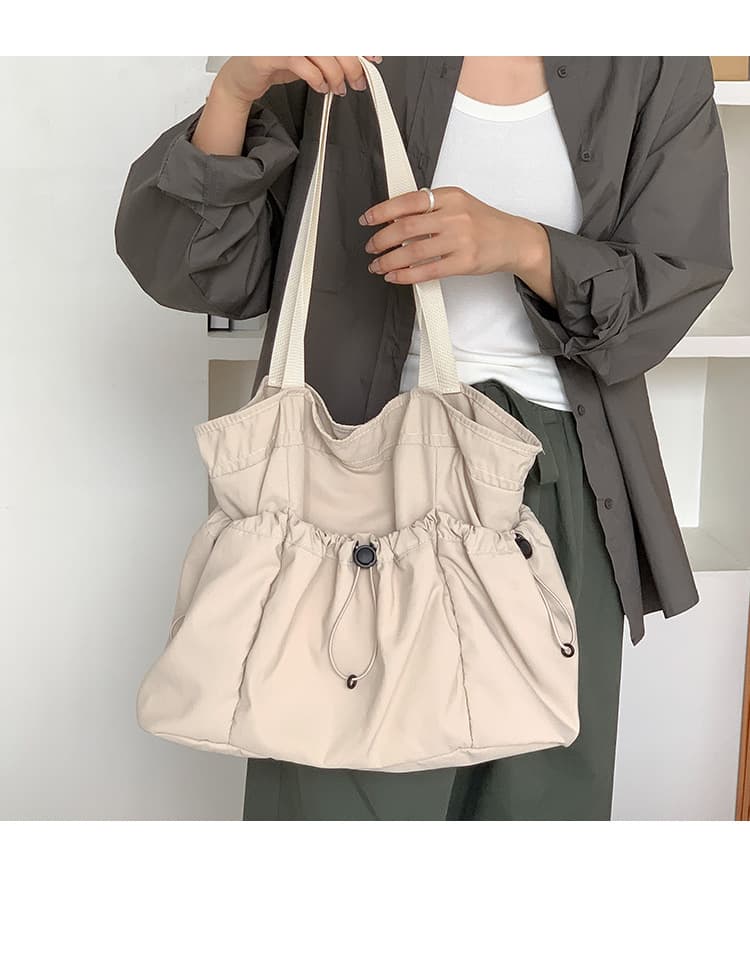巾着 シンプル巾着型大容量ショルダーバッグ