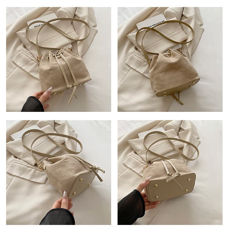 巾着 上品な質感の巾着型ショルダー鞄