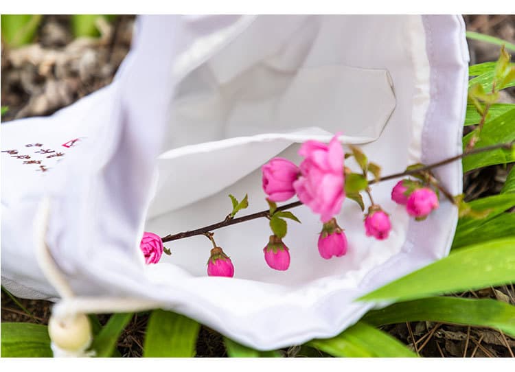 巾着 古風刺繍花鳥図柄巾着ポーチ