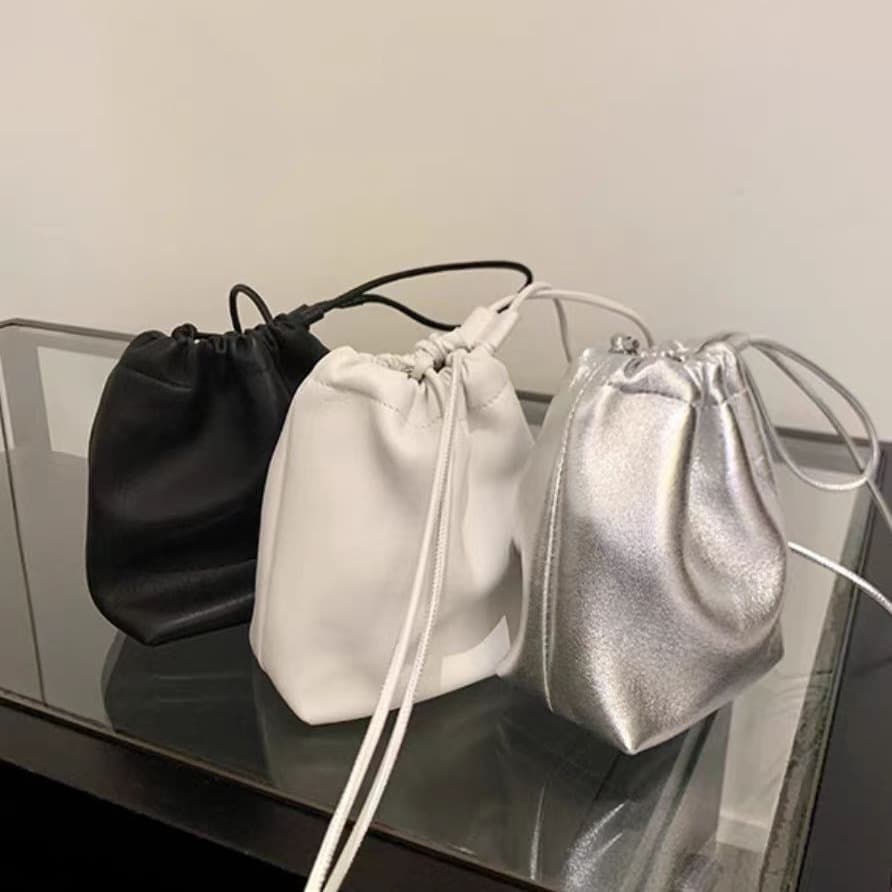 巾着 シンプル巾着ミニショルダーバッグ