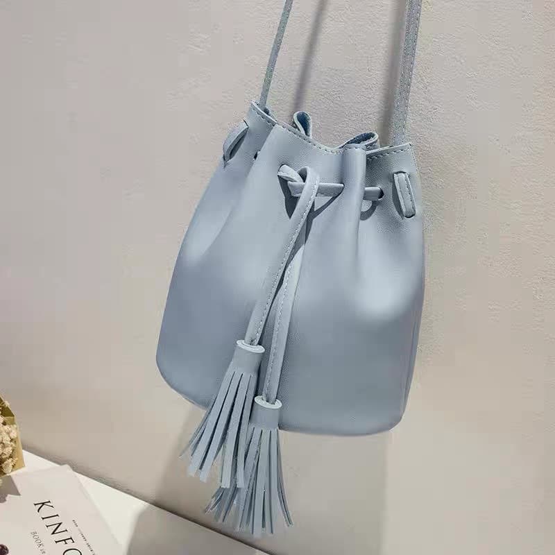 巾着 流れるタッセル巾着ショルダー