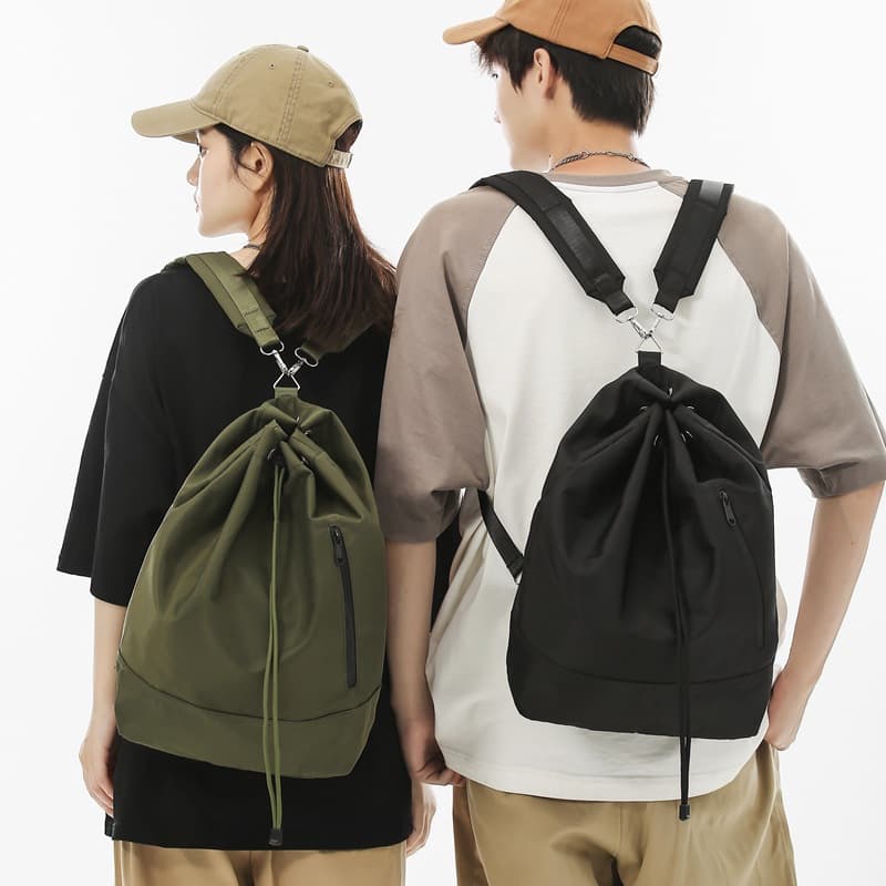 巾着 編み込みストラップ付き巾着型リュックサック
