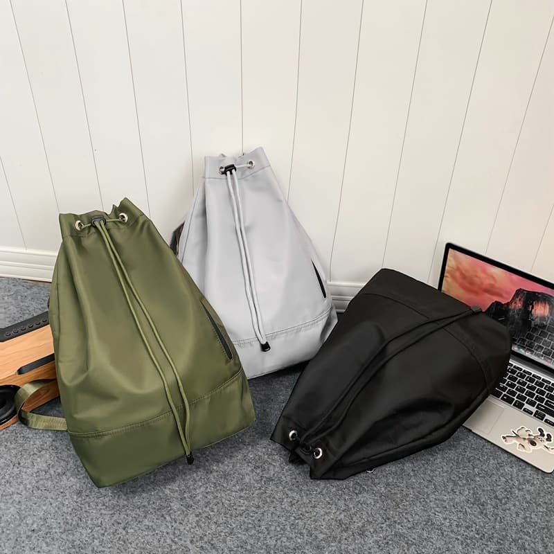 巾着 編み込みストラップ付き巾着型リュックサック