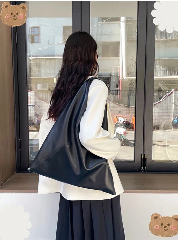 巾着 なめらか三角巾着トート