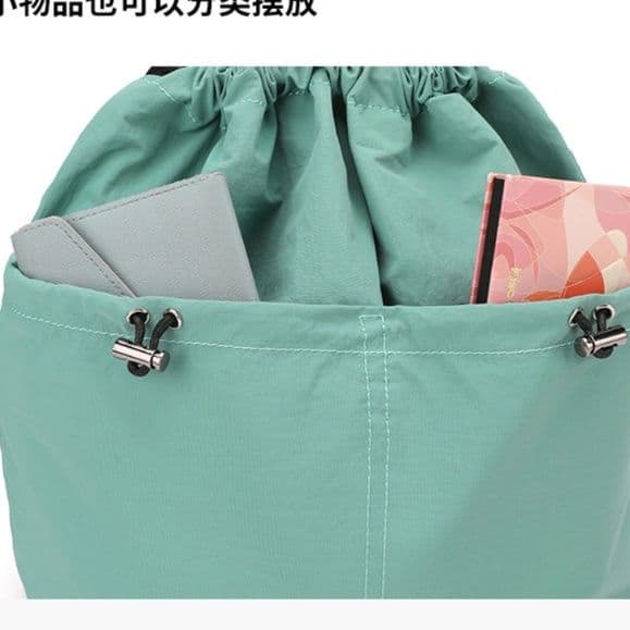 巾着 軽量防水素材使用多機能巾着型リュック