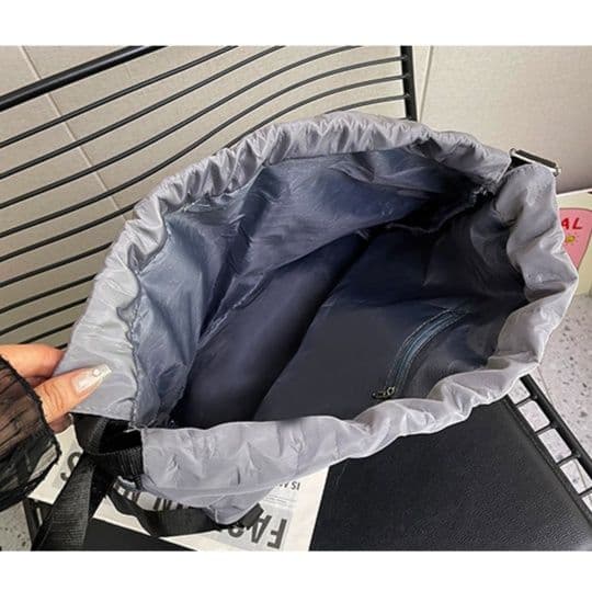 巾着 三本線デザイン軽量巾着リュックサック