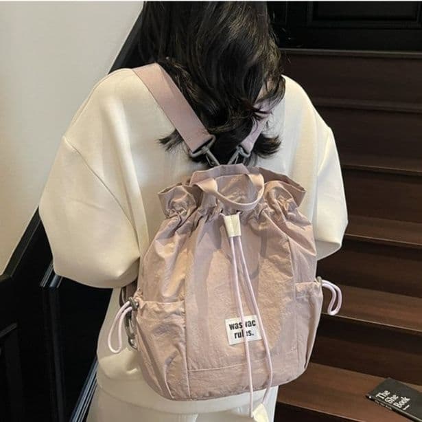 巾着 サイドポケット付き巾着型リュックサック