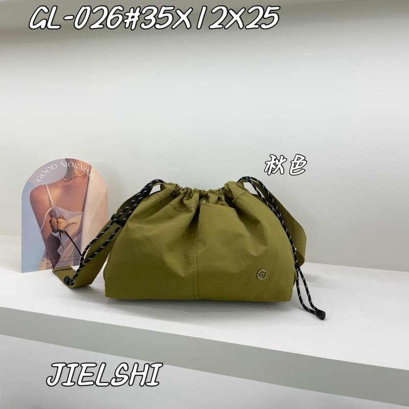 巾着 編み込み紐付き巾着型ショルダーバッグ