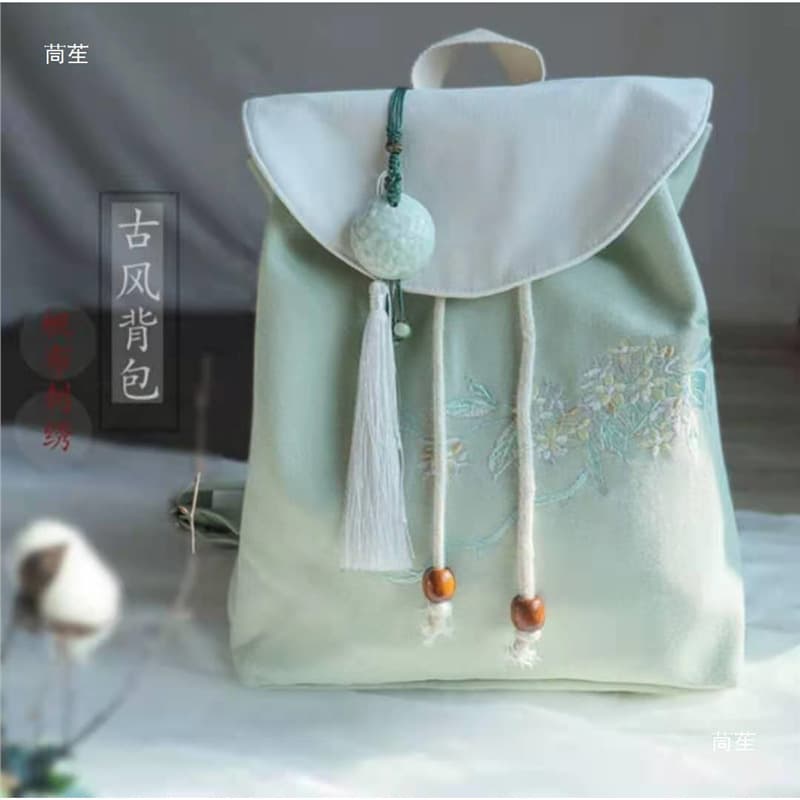 巾着 和風刺繍花鳥巾着リュックサック