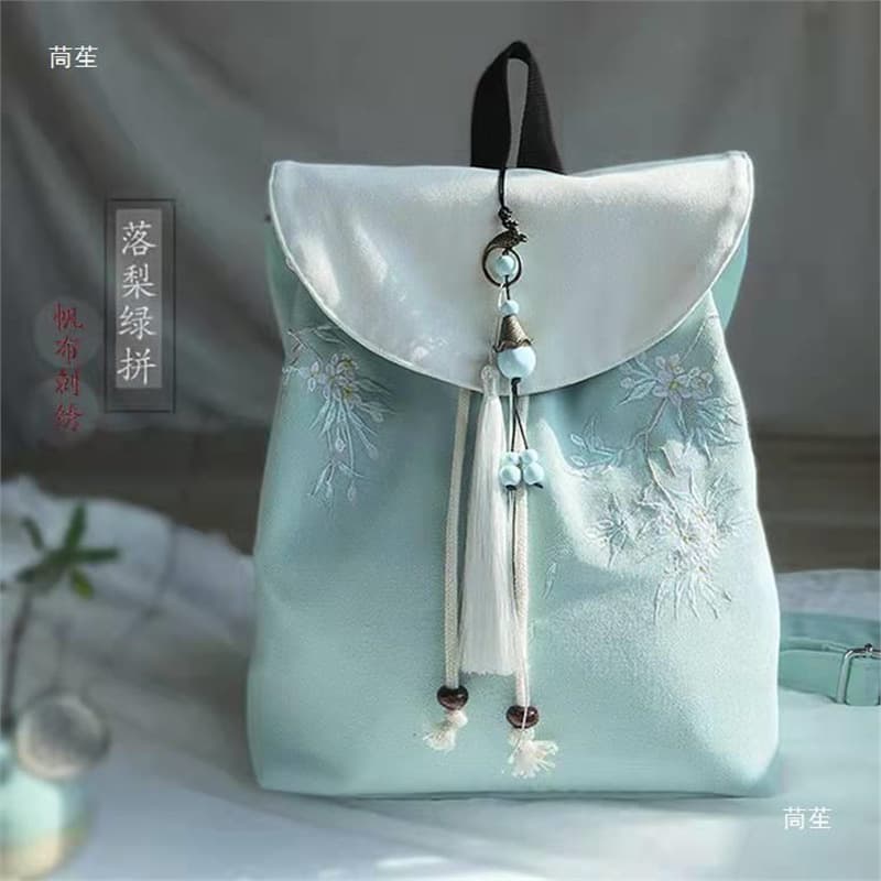 巾着 和風刺繍花鳥巾着リュックサック
