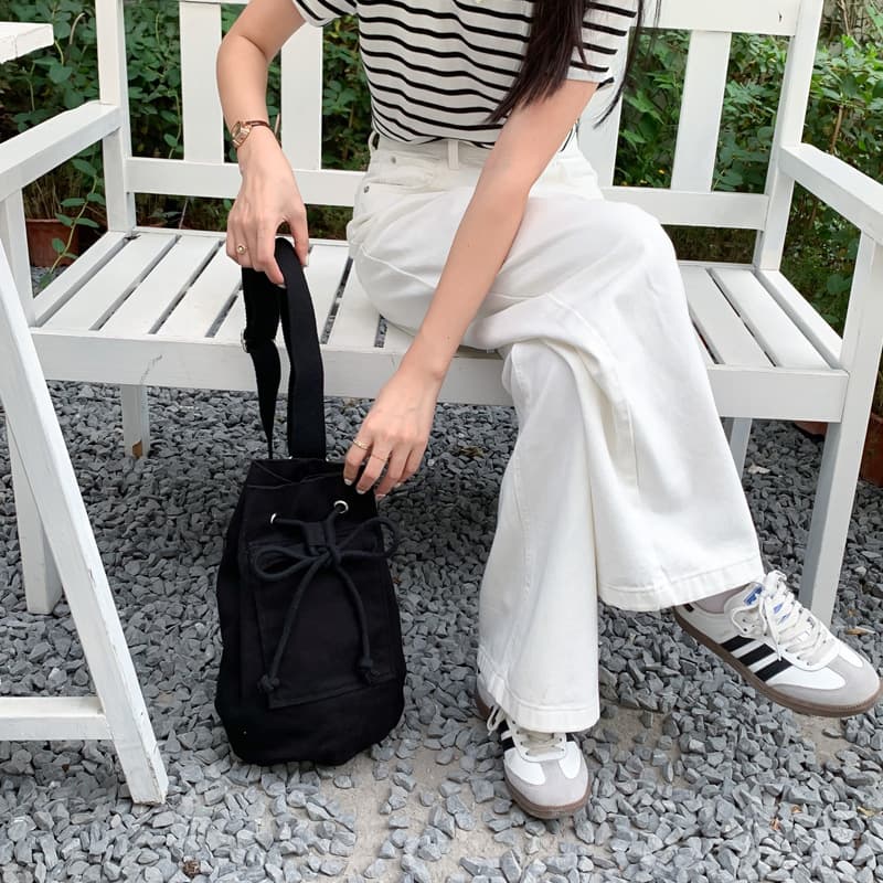 巾着 シンプル巾着型ショルダーバッグ