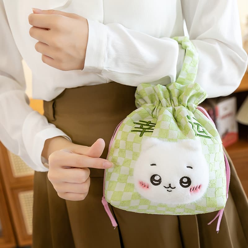 巾着 可愛い動物キャラクター刺繍入り巾着ポーチ